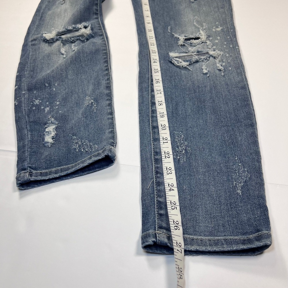 Judy Blue Relaxed Fit Jeans Women 11/30 Blue Distressed‎ Paint Splatter Stretch - Picture 8 of 12